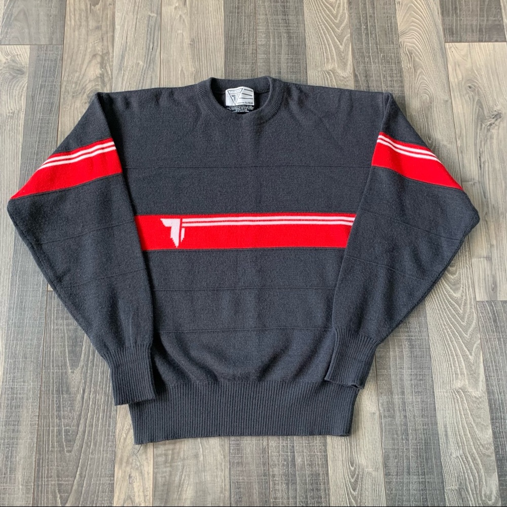 VTG Tyrolia By Head Wool Blend Striped Ski Sweater